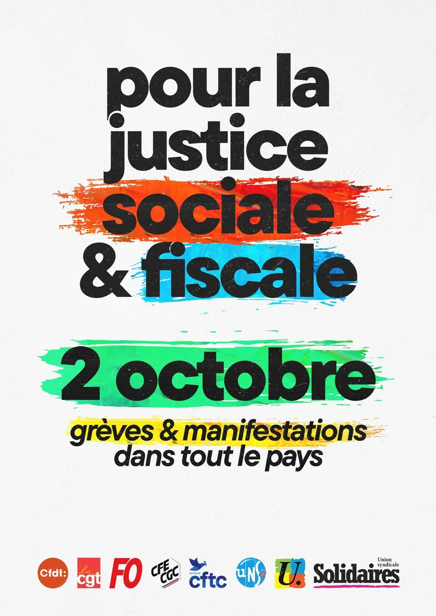 Visuel grève 02 octobre 2025
